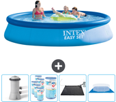 Paquete de piscina - intex - alrededor - 396x396x84 cm + accesorios cb91