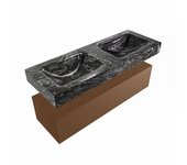 Mondiaz alan-dlux 130cm mueble de baño rust 1 cajón. con lavabo cloud doble 2 orificios color lava