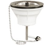 Desagüe fregadero ø60mm, tapa embellecedora de acero inoxidable, cubeta ø85mm, apriete 0 a 60mm