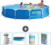 Paquete de piscina - intex - alrededor - 366x366x76 cm + accesorios cb100