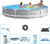 Paquete de piscina - intex - alrededor - 366x366x76 cm + accesorios a2109