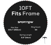 Tapete para trampolín sportnow pp negro 262x262 cm a00-020v00bk