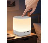 Zmh lámpara de mesa led táctil regulable blanca, lámpara de noche recargable por usb con 3 temperaturas de color(1800mah)