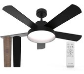 Ventilador de techo silencioso con luz led negro 122cm | universalblue