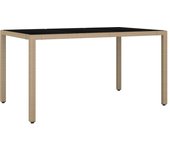 Mesa de jardín con tapa de cristal vidrio templado tejido de resina