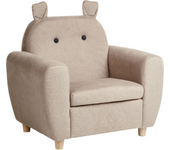 Beliani sillón infantil maribo tela gris pardo