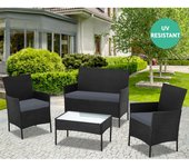 Conjunto de salón de jardín wrs008 en ratán negro