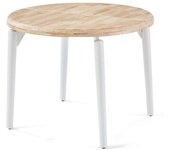 Mesa redonda extensible moon acabado roble nordish/blanco, 76cm(alto) 100/140/180cm(ancho)