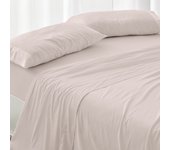 Juego de sábanas diseño 400 burrito blanco, 100% algodón ancho de 150 a 160 cm en color nude