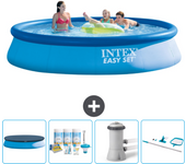 Paquete de piscina - intex - alrededor - 396x396x84 cm + accesorios cb7
