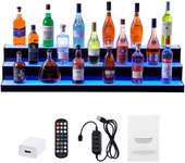 Succebuy expositor de botellas de alcohol led 48 pulgadas 3 niveles, estante comercial con soporte para whisky 3 niveles, estantes acrílicos