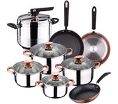 San ignacio set de olla a presión 7 l sip duna + batería cocina 8 piezas sip + set 3 sartenes sip moma 20/24/28