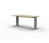 Mesa escritorio color roble claro spacio home office h40 patas metalicas con pasacables 120 x 80 x 74 cm