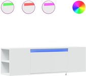 Mueble de tv de pared con iluminación led blanca 135x31x39,5 cm