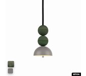 Lámpara colgante de hormigón - bosfor concrete | espárragos - gris | 2 bolas | led 14w