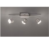 Regleta de focos led trio roubaix níquel mate 12w luz cálida