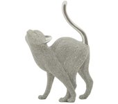 Escultura gatos 4, poliresina, plata, epikasa