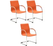 Juego de 3 sillas mélina naranja