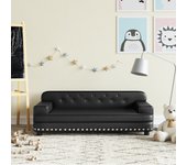 Maison exclusive - sofá para niños de cuero sintético negro 90x53x30 cm