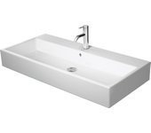 Lavabo vero air wash duravit 100x47cm, con rebosadero, con banco para grifos, 1 agujero para grifos, rectificado, 2350100027, color: blanco