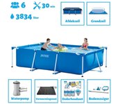 Paquete de piscina - intex - rectángulo - 300x200x75 cm + accesorios cb97