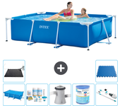 Paquete de piscina - intex - rectángulo - 220x150x60 cm + accesorios a60