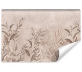 Papel pintado no tejido con foto de hojas de plátano beige para salón 360cm x 240cm