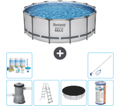 Paquete de piscina - bestway - alrededor - 427x427x84 cm + accesorios cb32