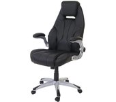 Silla de oficina hwc-a65, silla de escritorio silla giratoria ejecutiva, imitación de cuero mvg-certificado ~ negro