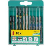Wolfcraft 2655000 - set de hojas de sierra de calar vastago en t / para madera