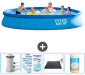 Paquete de piscina - intex - alrededor - 457x457x84 cm + accesorios cb92