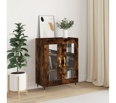 Aparador | aparador de comedor | armario de cocina de madera de ingeniería roble ahumado 69,5x34x90 cm cfw77405