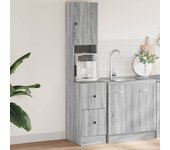 Mueble de cocina sonoma gris 35x50x180 cm de madera contrachapada