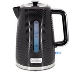 Elegance hervidor agua eléctrico 1,7l inalámbrico ebullición rápida, libre de bpa, base de 360°, briebe, negro, 2200, kt1168blk