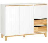 Aparador de cocina recibidor buffet para entrada salón comedor con 3 puertas y 2 cajones 120 x 40 x 90 cm blanco fsb75-wn sobuy es