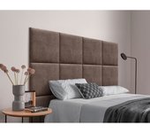 Dhome cabecero tapizado en tela acualine compuesto de paneles autoadhesivos intercambiables de cama lujo dormitorio acolchado (marrón , 105cm)