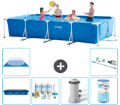 Paquete de piscina - intex - rectángulo - 450x220x84 cm + accesorios a285