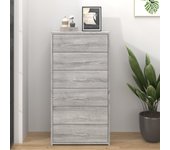 Aparador | aparador de comedor | armario de cocina con 6 cajones contrachapado gris sonoma 50x34x96 cm cfw83270