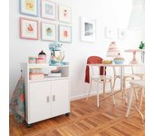Mueble auxiliar para microondas – acabado blanco – 79,5 x 60 x 40 cm (alto x ancho x fondo)