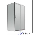 Mampara de ducha 70x115 apertura frontal corredera con dos vidrios con un lado fijo cuadrado y rectangular en cristal templado esmerilado - frascio