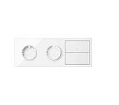 Kit front para 3 elementos con 2 bases enchufe schuko y 2 teclas blanco brillante simon 100