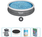 Paquete de piscina - bestway - alrededor - 366x366x76 cm + accesorios cb63