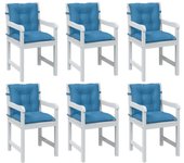 Cojines silla respaldo bajo 6 ud tela azul melange 100x50x7 cm v0546 100 x 50 x 7 cm / azul
