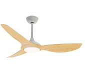Ventilador de techo de tres aspas cefiro 132 cm madera clara con luz led