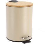 Tendance - papelera metálica con freno de caída 2,5l - bambú topo