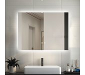 Aica led espejo de baño 80×60cm,3 colores regulables,función memoria,antivaho