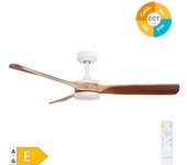 Ventilador techo dc con luz cct regulable y mando ø132 3 aspas blanco