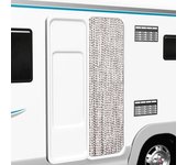 Vidaxl cortina mosquitera de chenilla gris taupe y blanca 56x185 cm