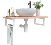 Soportes para estantes para fregadero 2 piezas acero rectangular blanco