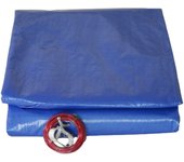Cubierta de piscina redonda - diámetro 620 cm para piscina de 540 cm de diámetro - color azul y verde - 140g/m2 - red de drenaje